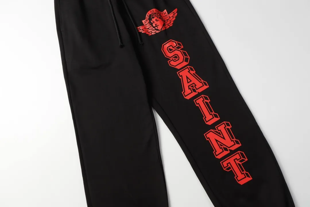 Saint Michael series of fashionable casual long sweatpants Style number: 243P190 Color: Black Size: S M L XL